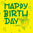 Yellow Flying Bird Happy Birthday