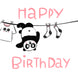 Panda Hanging On A Clothesline Birthday Card