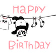Hanging Panda Happy Birthday