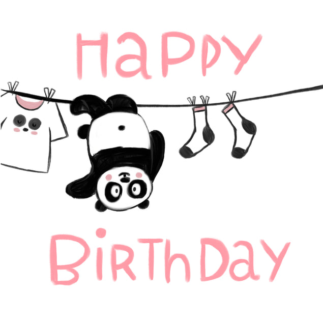 Hanging Panda Happy Birthday