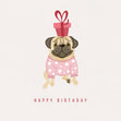 Pug With A Gift Happy Birthday