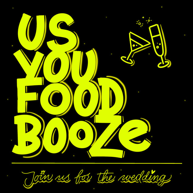 Yellow Cocktails Wedding Invitation