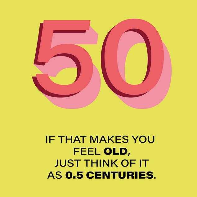 Think of 50 as 0.5 centuries Birthday Card - 1