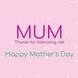 Mum, Thanks For Tolarating Me Mother's Day Card