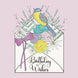 Beautiful Bird And Flowers Birthday Card