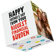 Financial Burden Bomb 3D Cube Card