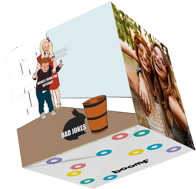 Dad Jokes Bomb 3D Cube Card