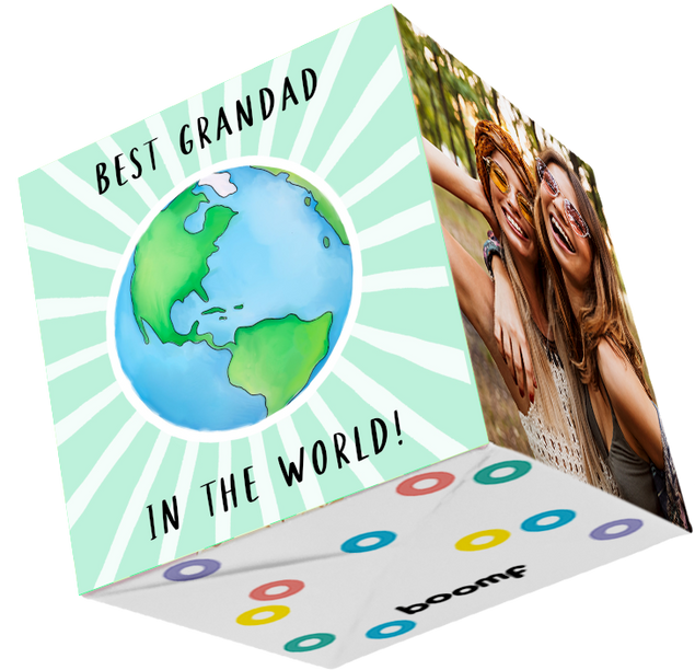 Best Grandad Bomb 3D Cube Card