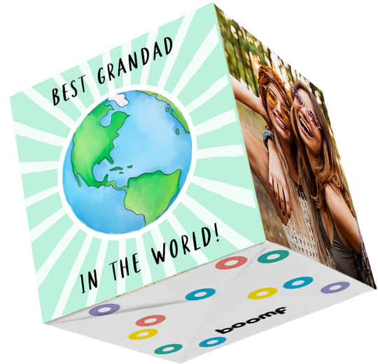 Best Grandad Bomb 3D Cube Card