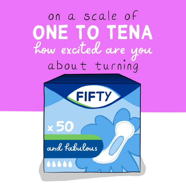 Funny Scale of One to Tena Fifty Birthday Card - 1
