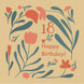 Beautiful Vintage Flowers Happy 18th Birthday