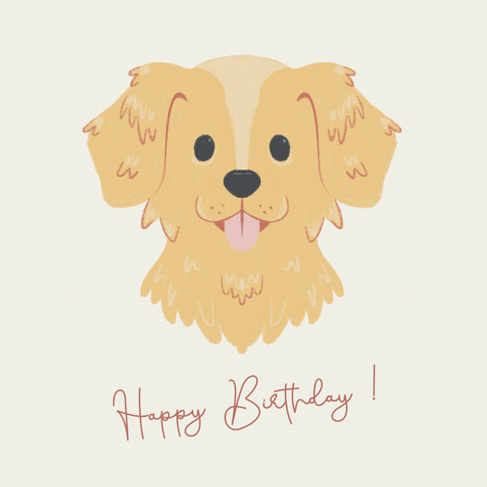 Happy Birthday Golden Retriever Puppy
