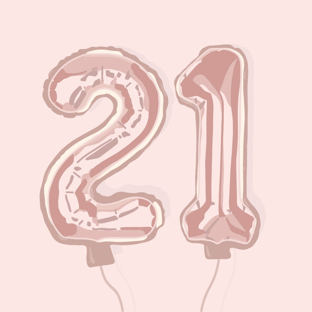 21st Birthday Pink Balloons - 1