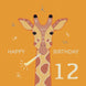 12th Birthday Giraffe Card