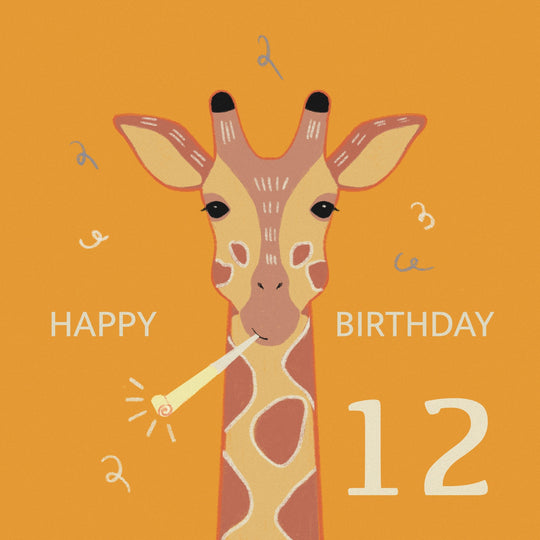 12th Birthday Giraffe Card