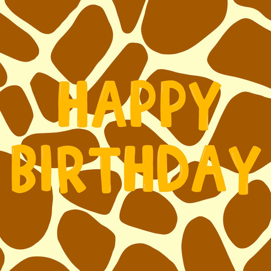 Happy Birthday Giraffe Print Card