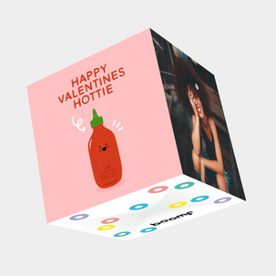 Happy Valentines Hottie Bomb 3D Cube Card