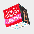 Happy Valentine's Gorgeous Bomb 3D Cube Card
