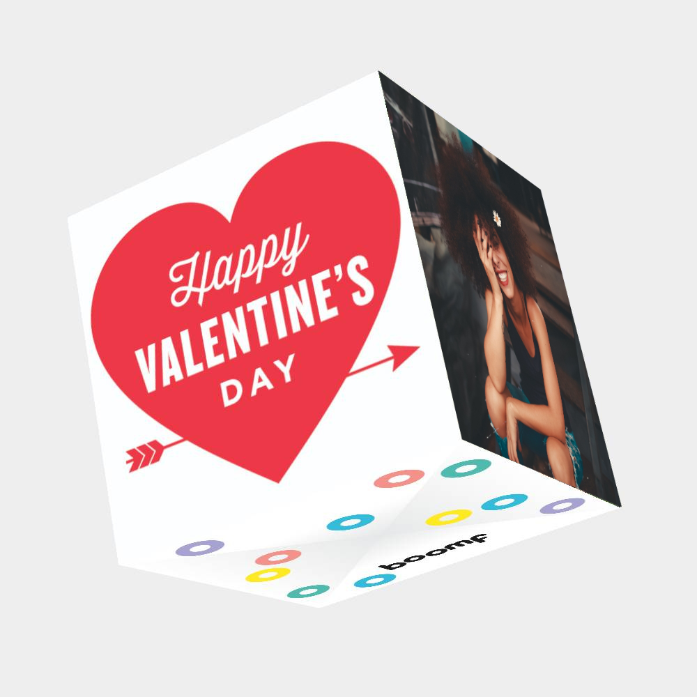 Happy Valentine's Day Bomb 3D Cube Card – Boomf