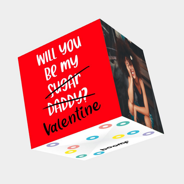 Will You Be My Valentine? Bomb 3D Cube Card