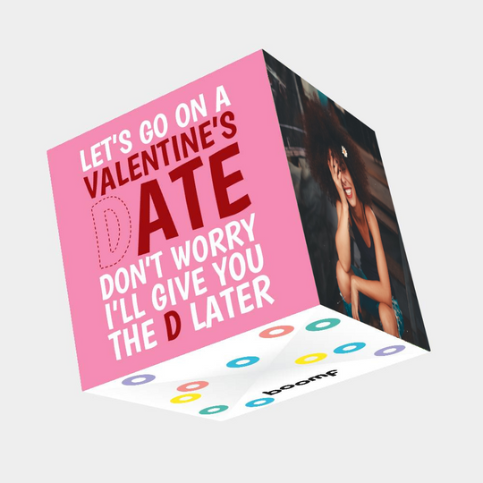 Valentine's Date Bomb 3D Cube Card