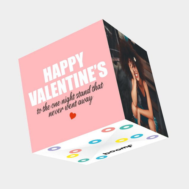 Happy Valentine's To The One Night Stand Bomb 3D Cube Card