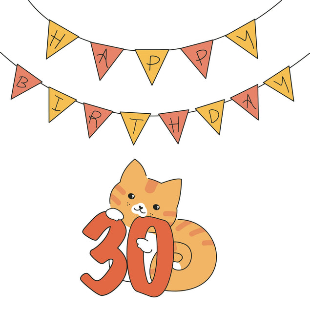 Birthday Cat 30 Card