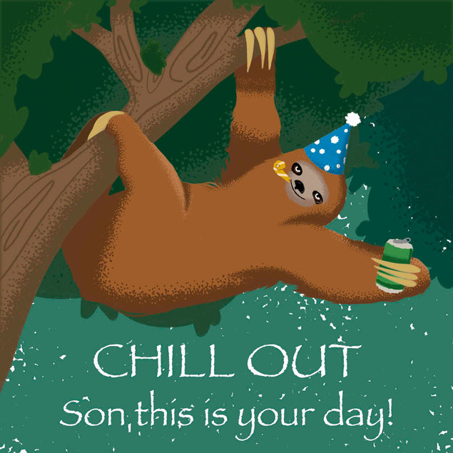 Happy Birthday Son Sloth With A Can Of Beer