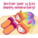 Happy Anniversary Rainbow Alpaca Slippers