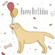 Golden Labrador With Balloons Happy Birthday