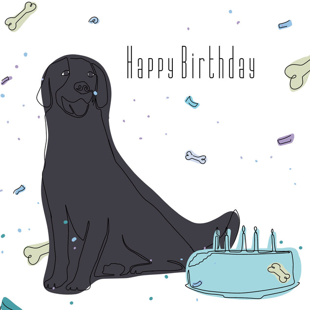 Black Labrador With Food Happy Birthday | Boomf