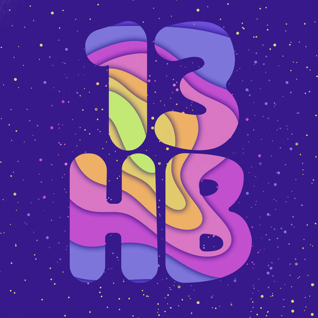 Blue Dotted Background Happy 13th Birthday