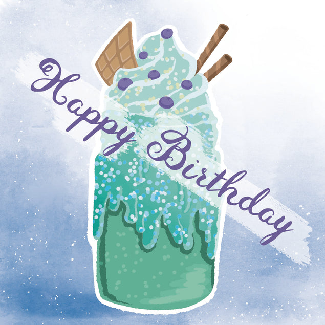 Green Fresh Milkshake Happy Birthday