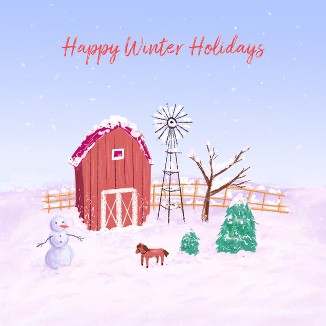 Winter Farm Happy Holidays Card Season_Christmas Seo_Farm