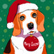Merry Christmas Cute Beagle With A Christmas Ball