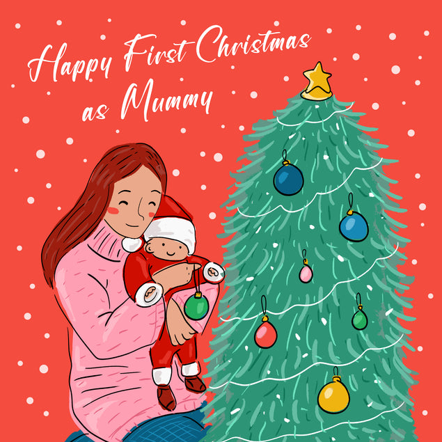 Mother With A Baby Merry Christmas Card Season_Christmas Recipient_For Baby Sender_From Parents