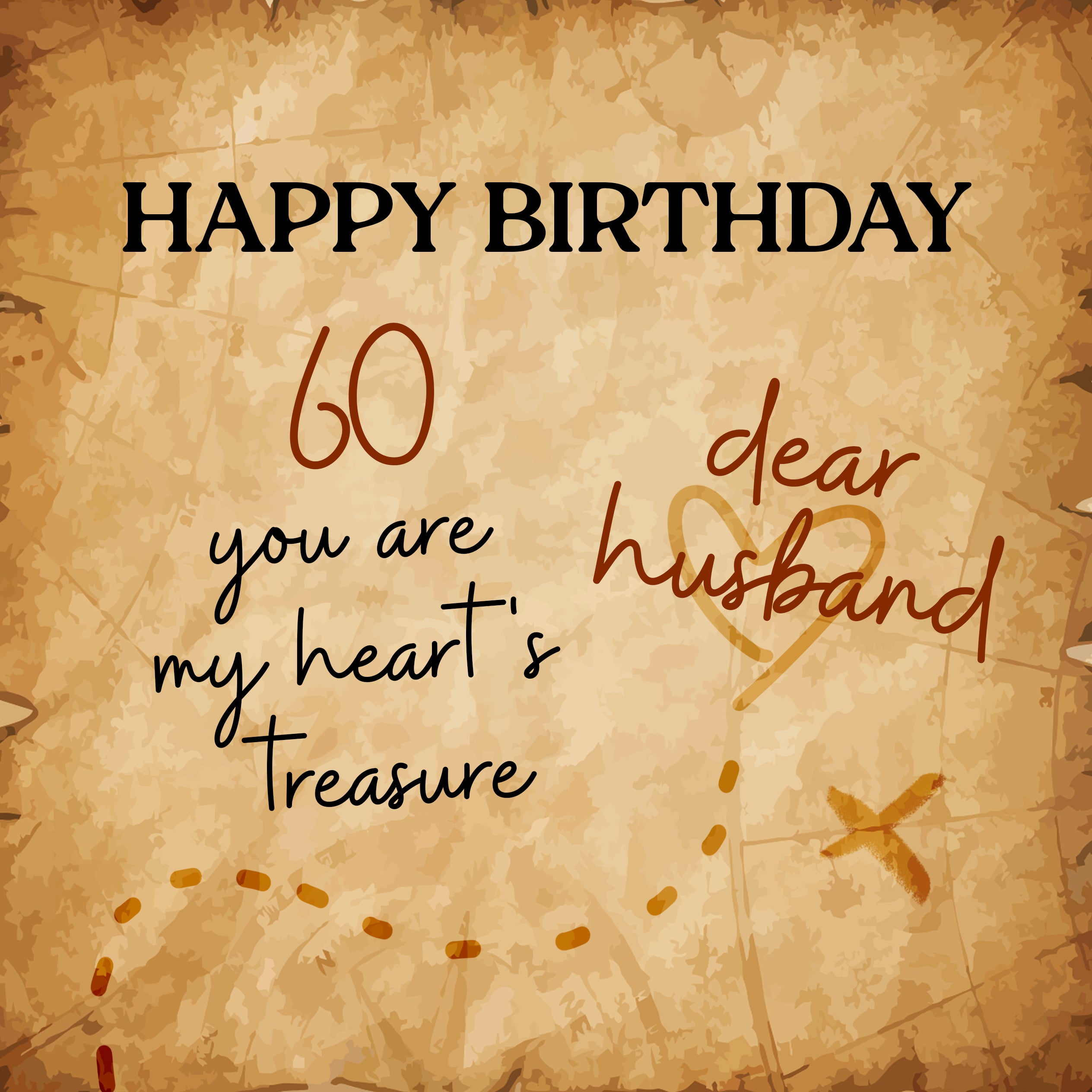 Treasure Map Happy 60Th Birthday My Dear Husband | Boomf