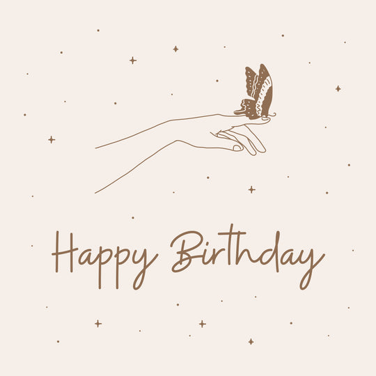 Butterfly On A Hand Happy Birthday