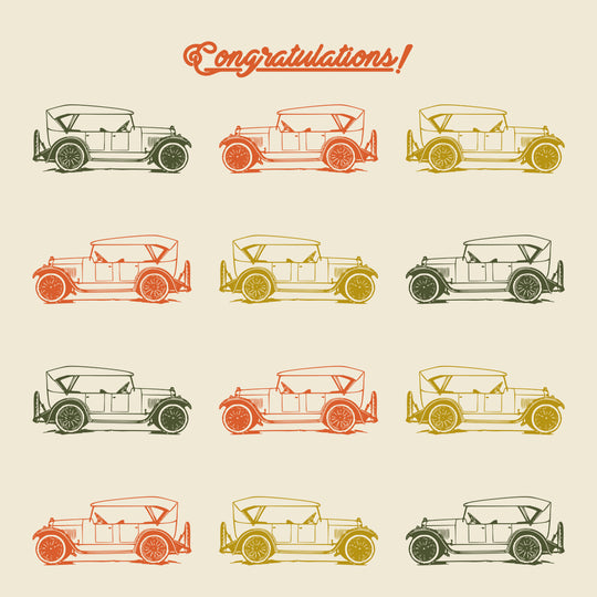 Retro Cars Congratulations
