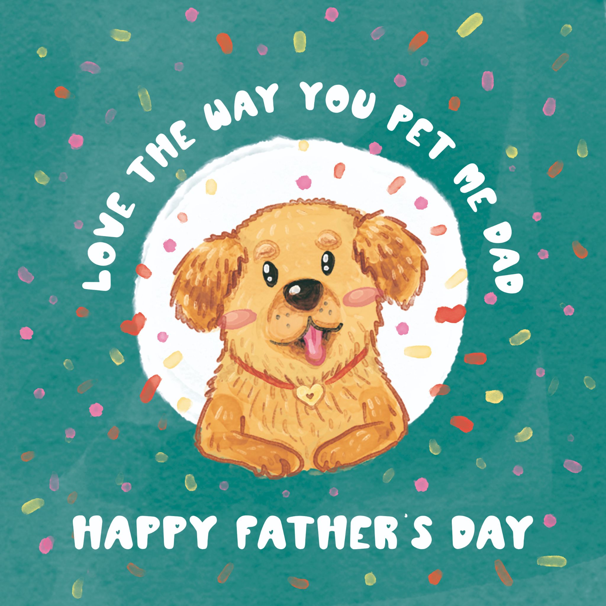 Happy Father's Day Golder Retriever Card – Boomf