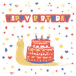Funny Snail Cake Happy Birthday