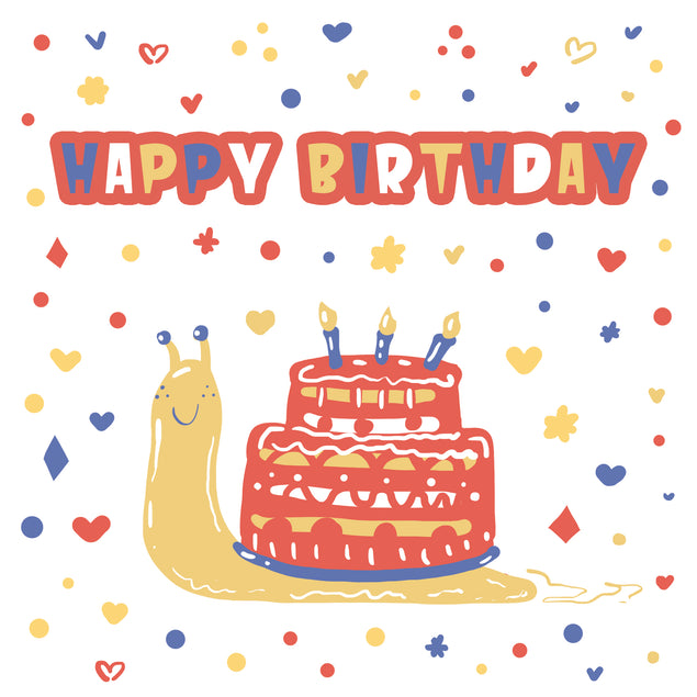 Funny Snail Cake Happy Birthday