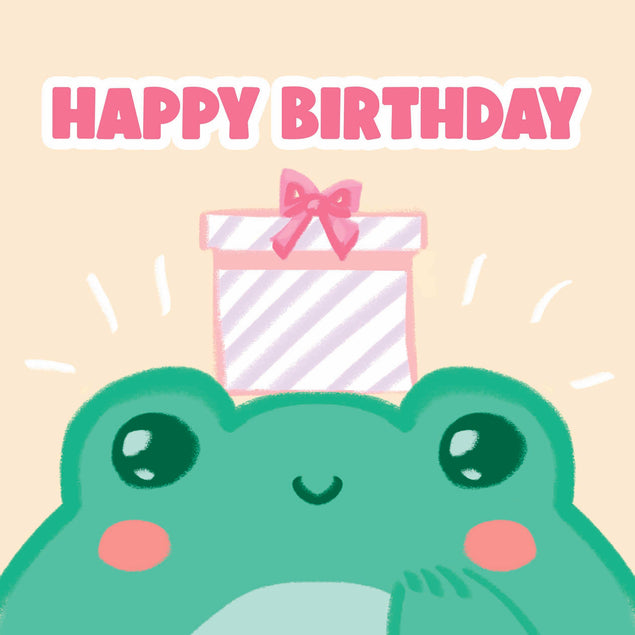 Cute Smiling Frog Happy Birthday 