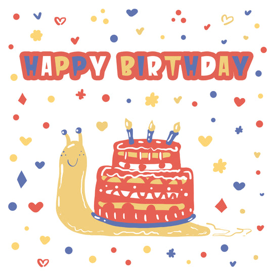 Funny Snail Cake Happy Birthday