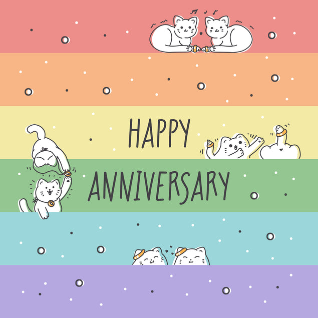 Happy Anniversary LGBTQ+ Kittens And Rings
