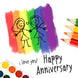 Happy Anniversary Two Girls and Pencils