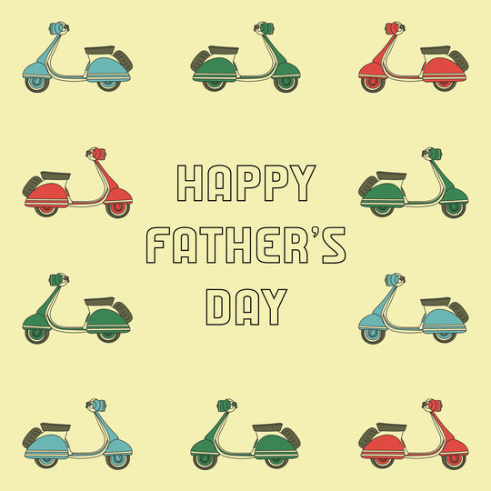 Cute Colorful Lambretta Scooters Happy Father's Day