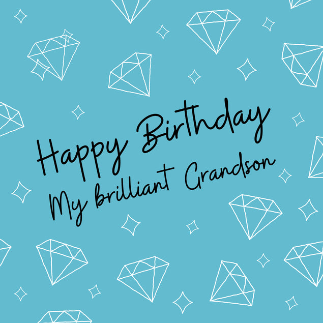Blue Diamonds Happy Birthday Grandson