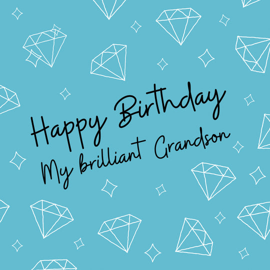 Blue Diamonds Happy Birthday Grandson
