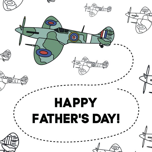 Happy Father's Day Green Plane